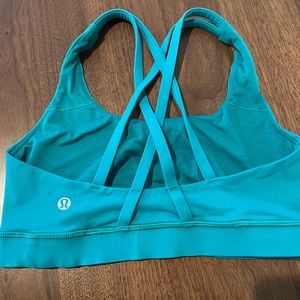 Excellent condition Lululemon Energy Bra TEAL LAGOON